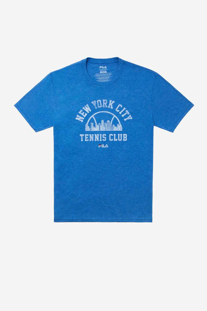 Fila Nyc Vintage Club Blue T-Shirt Mens - NZ 41269-PLQR